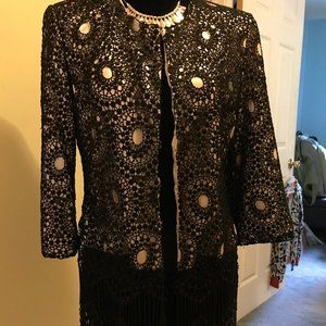 Boston Proper Black Beaded Jacket - Size 4 - Never worn.